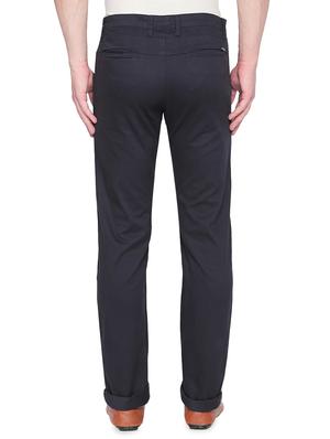 navy blue solid chinos - 16472366 - Standard Image - 4