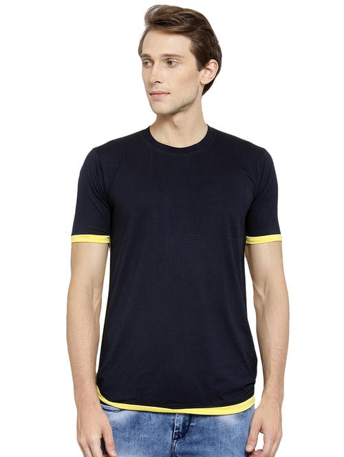 navy blue solid t-shirt - 16472659 - Standard Image - 1
