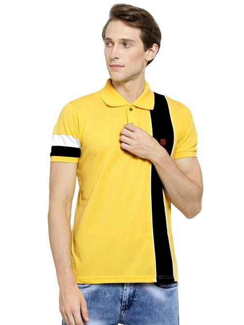 yellow striped polo t-shirt - 16472660 - Standard Image - 1