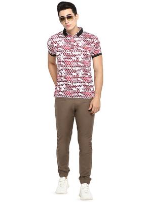 red printed collared t-shirt - 16472698 - Standard Image - 4