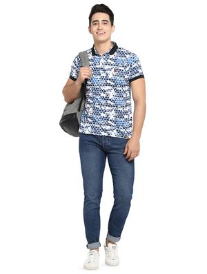 blue printed collared t-shirt - 16472699 - Standard Image - 4