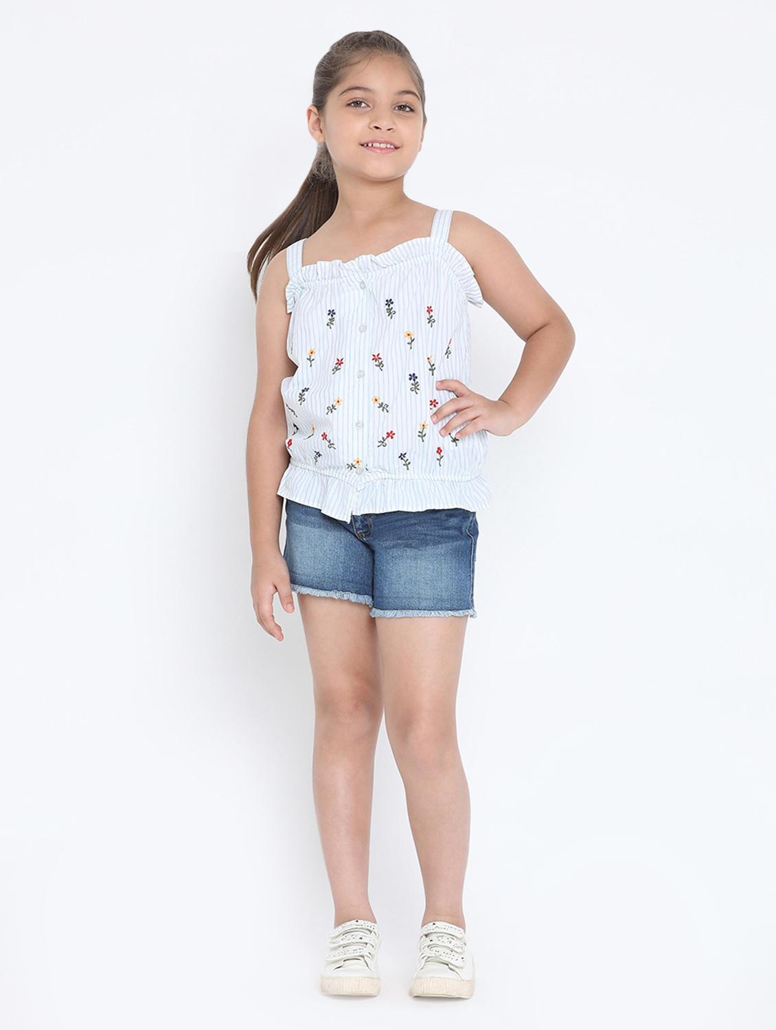 frill trim floral embroidered top - 16472928 - Zoom Image - 4