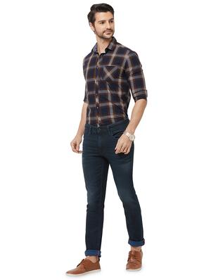 navy blue light washed denim jeans - 16473162 - Standard Image - 4