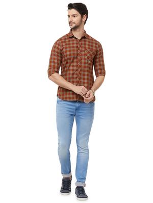 brown checkered casual shirt - 16473363 - Standard Image - 4