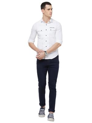 white solid casual shirt - 16473577 - Standard Image - 4
