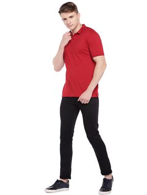 red solid collared t-shirt - 16473643 - Standard Image - 4