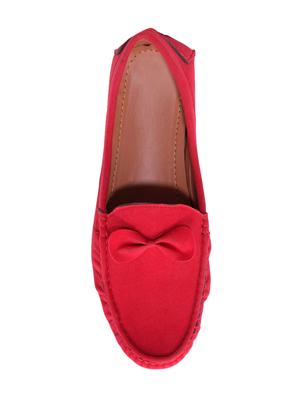 red suede slip on loafers - 16475845 - Standard Image - 4