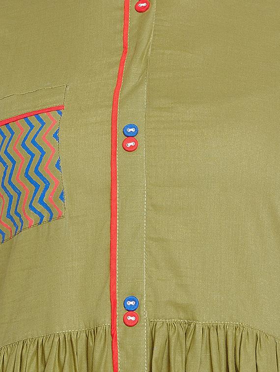 block printed flared kurta - 16475858 - Zoom Image - 4