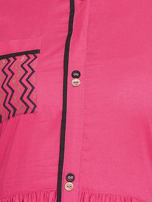 block printed flared kurta - 16475859 - Standard Image - 4