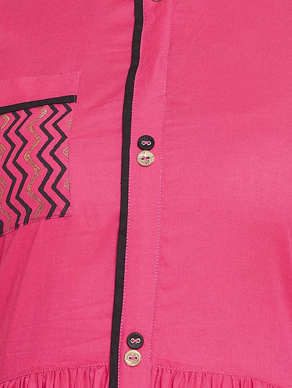block printed flared kurta - 16475859 - Zoom Image - 4