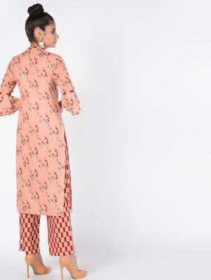 gold print kurta palazzo set - 16476142 - Standard Image - 4