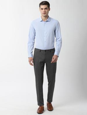 blue self design formal shirt - 16479175 - Standard Image - 4