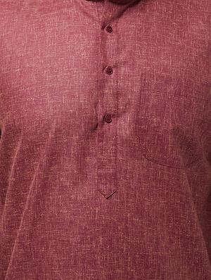 maroon solid kurta pyjama set - 16480007 - Standard Image - 4