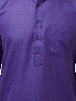 purple solid kurta pyjama set - 16480008 - Standard Image - 4