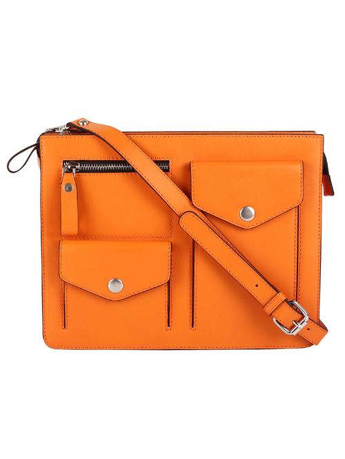 orange leather structured sling bag - 16480452 - Standard Image - 1