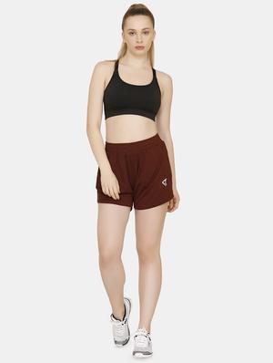 high rise solid sports shorts - 16480852 - Standard Image - 4
