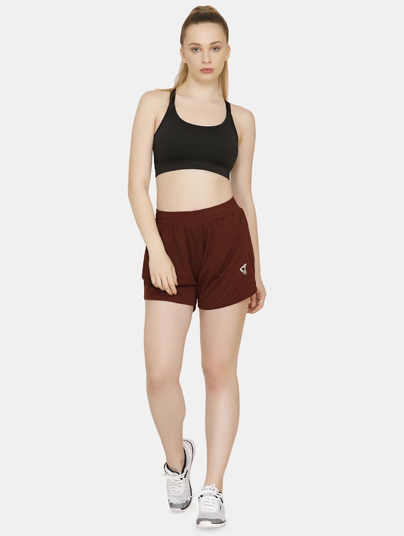 high rise solid sports shorts - 16480852 - Zoom Image - 4