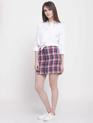 zipper detail plaid skirt - 16482546 - Standard Image - 4