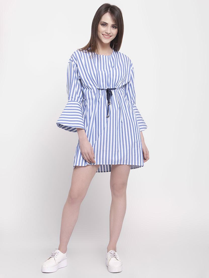 drawstring striped a-line dress - 16482554 - Zoom Image - 4