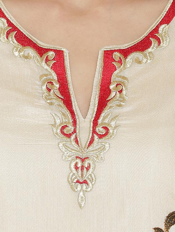 embroidered straight kurta - 16482676 - Zoom Image - 4