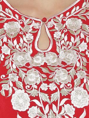 embroidered straight kurta - 16482685 - Standard Image - 4