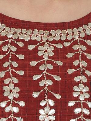 gota work a-line kurta - 16482696 - Standard Image - 4