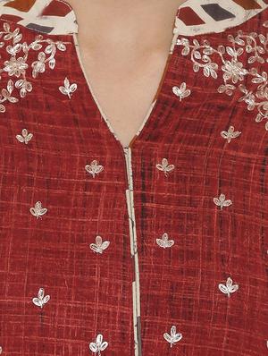 geometric print a-line kurta - 16482697 - Standard Image - 4