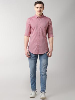 pink solid casual shirt - 16482883 - Standard Image - 4