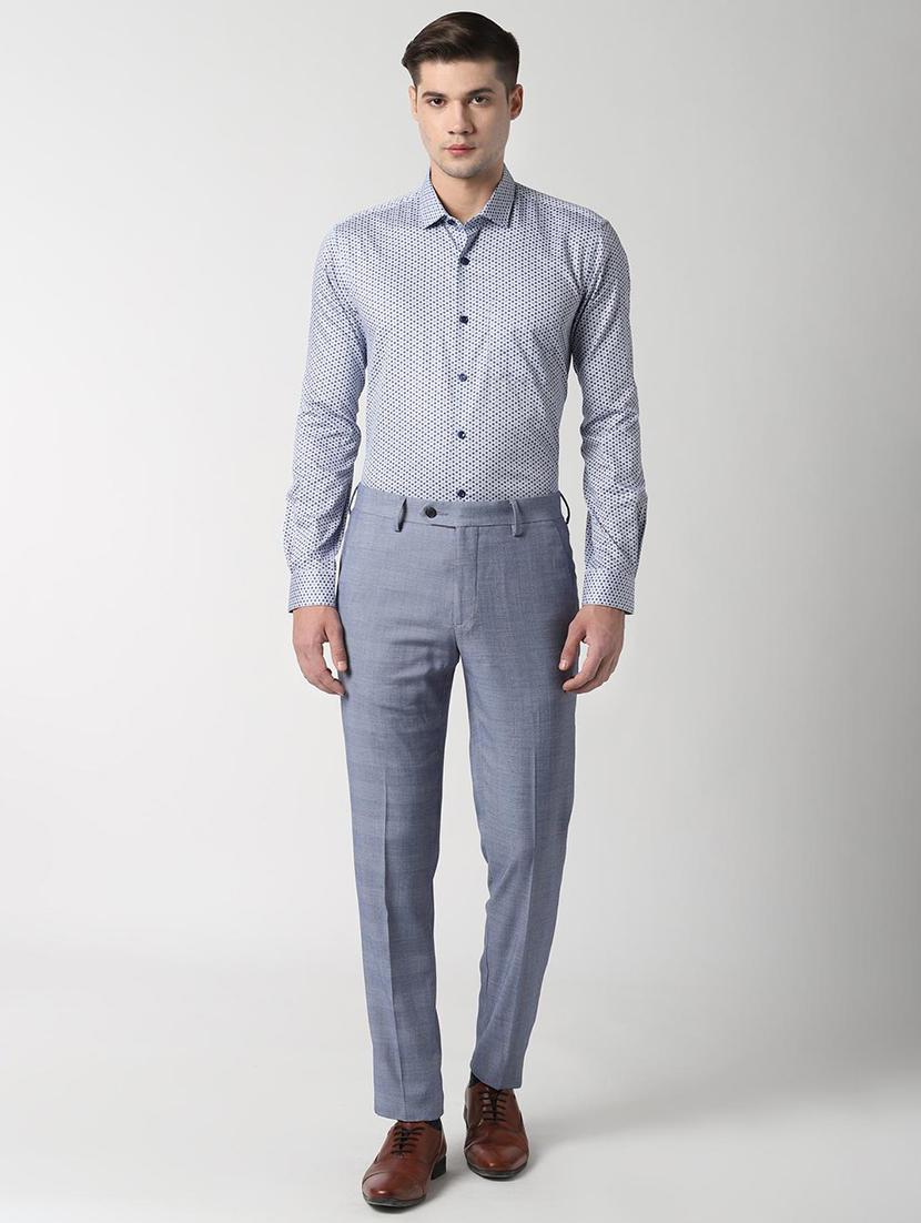 blue cotton formal shirt - 16482944 - Zoom Image - 4
