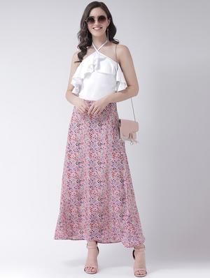 mid rise floral a-line skirt - 16483223 - Standard Image - 4
