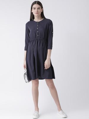 button detail blouson a-line dress - 16483241 - Standard Image - 4