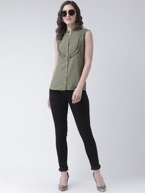 frill detail solid shirt - 16483264 - Standard Image - 4