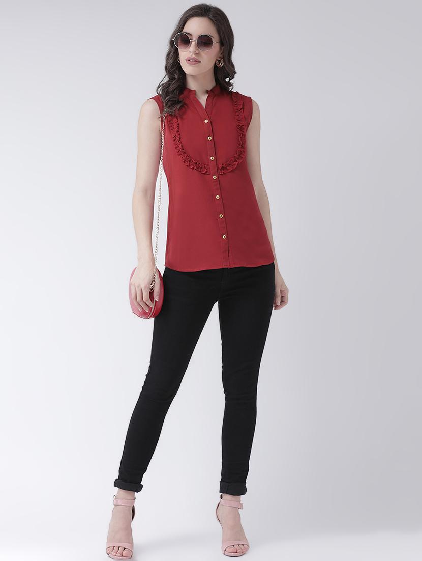 frill detail solid shirt - 16483266 - Zoom Image - 4