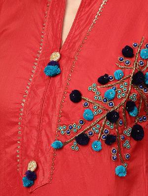 embellished unstitched straight pant suit - 16483694 - Standard Image - 4