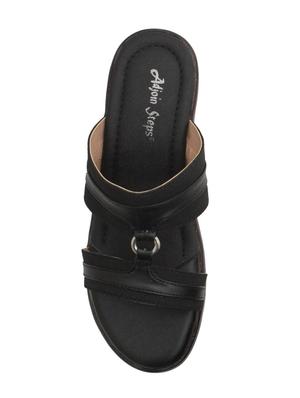 black slip on sandals - 16483750 - Standard Image - 4