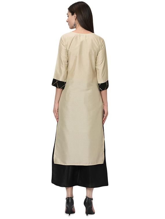 solid kurta palazzo with dupatta suit set - 16483923 - Zoom Image - 4