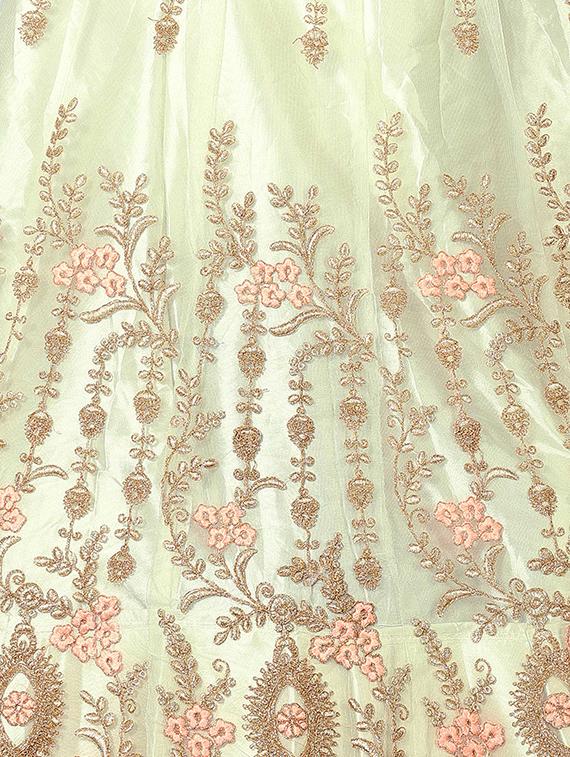 gold embroidered a-line lehenga - 16484098 - Zoom Image - 4