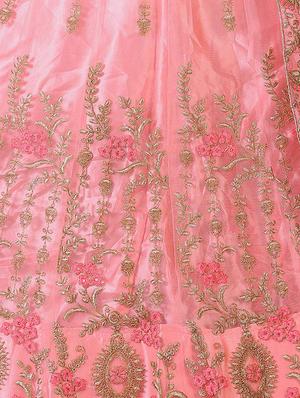 gold embroidered flared lehenga - 16484101 - Standard Image - 4