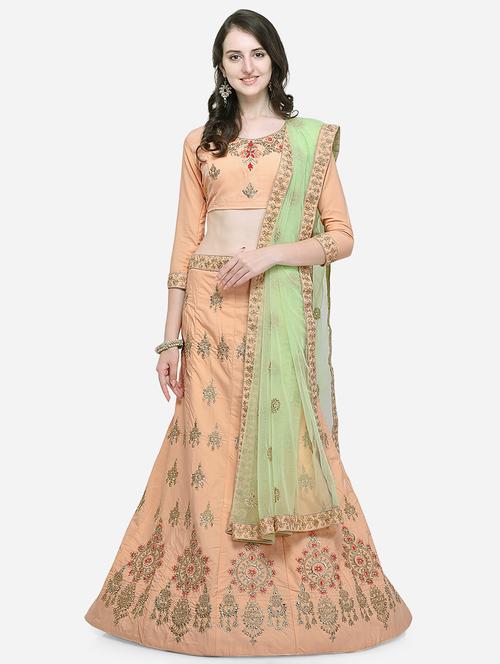 embroidered a-line lehenga - 16484174 - Standard Image - 1