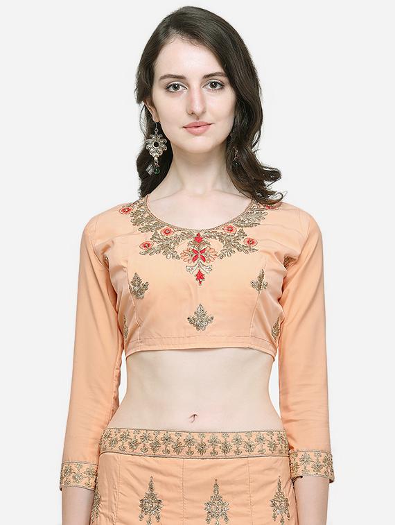 embroidered a-line lehenga - 16484174 - Zoom Image - 4