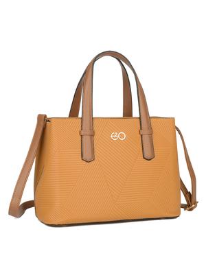 yellow leatherette (pu) regular handbag - 16484491 - Standard Image - 4