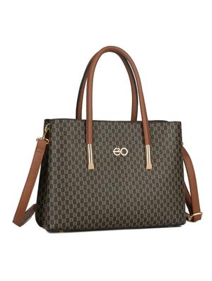 brown leatherette (pu) regular handbag - 16484494 - Standard Image - 4