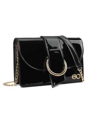black leatherette (pu) regular sling bag - 16484516 - Standard Image - 4
