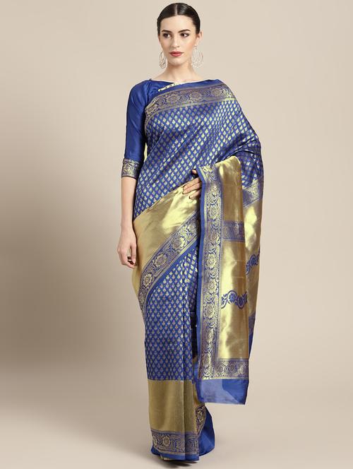 motif printed saree with blouse - 16484538 - Standard Image - 1