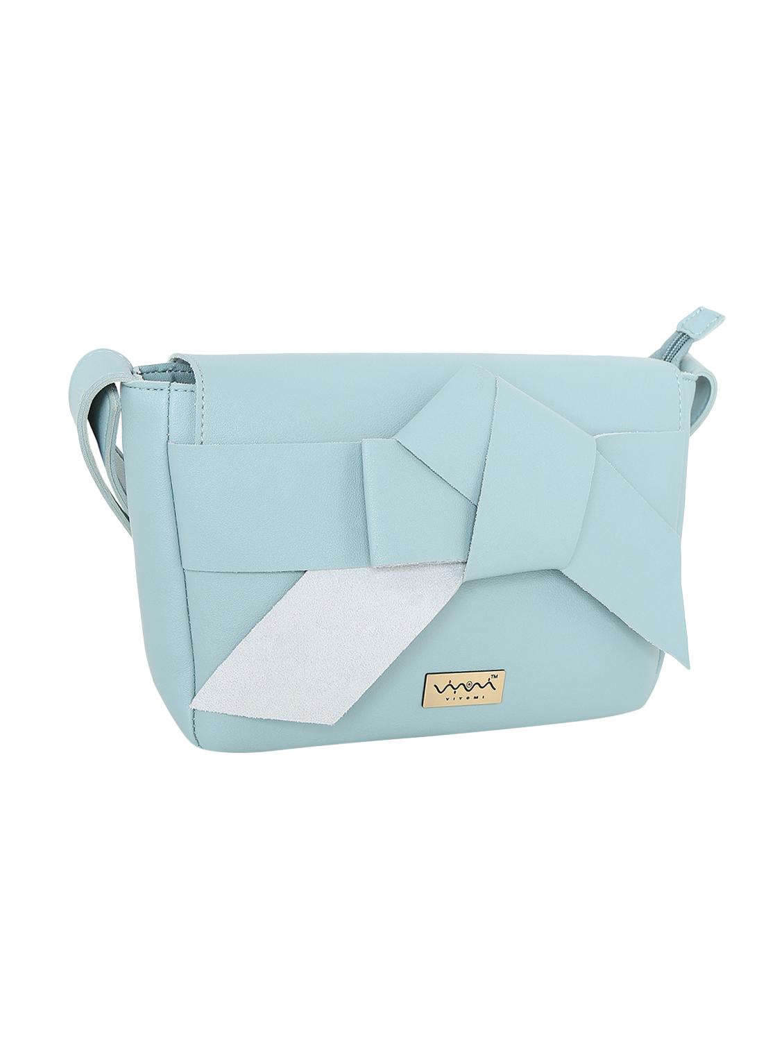blue leatherette (pu) regular sling bag - 16484834 - Zoom Image - 4