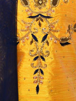 yellow silk blend lehnga choli - 16485236 - Standard Image - 4