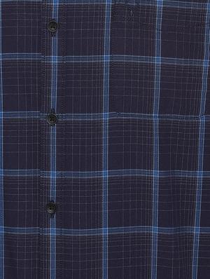 navy blue checkered casual shirt - 16485709 - Standard Image - 4