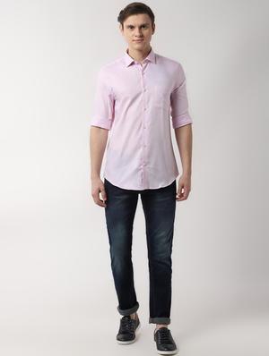 pink solid casual shirt - 16485716 - Standard Image - 4