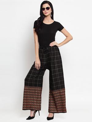 high rise checkered palazzo - 16488004 - Standard Image - 4