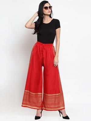 drawstring waist foil print palazzo - 16488009 - Standard Image - 4